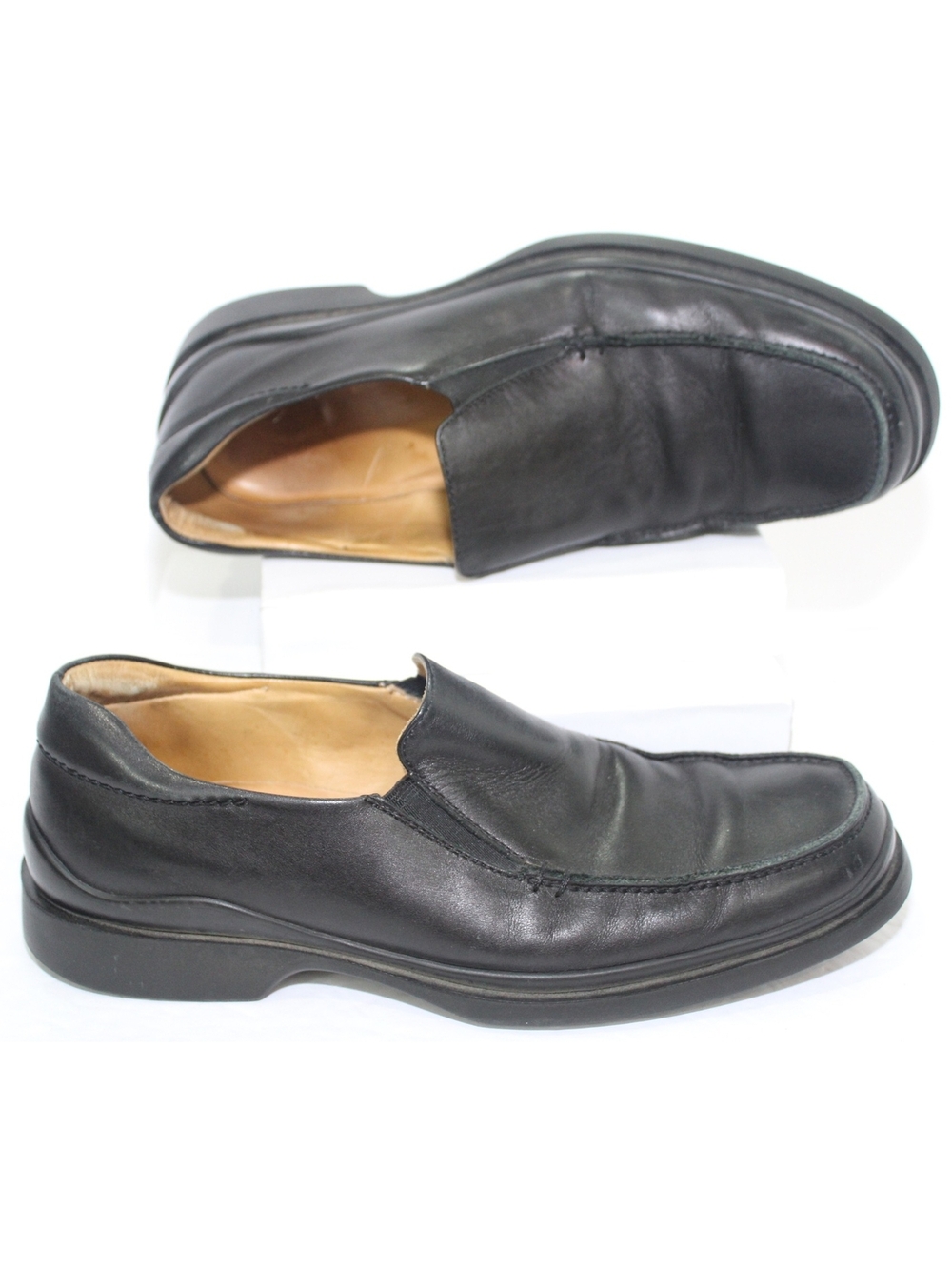 Coach Geoffrey Mens Black Leather Loafers Slip On Shoes Size 8 (D) (P858 F03)